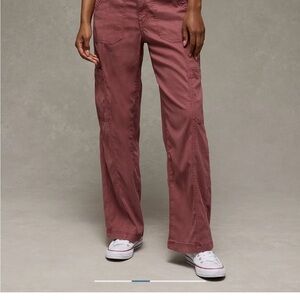 Aerie Pink Wide-Leg Trousers